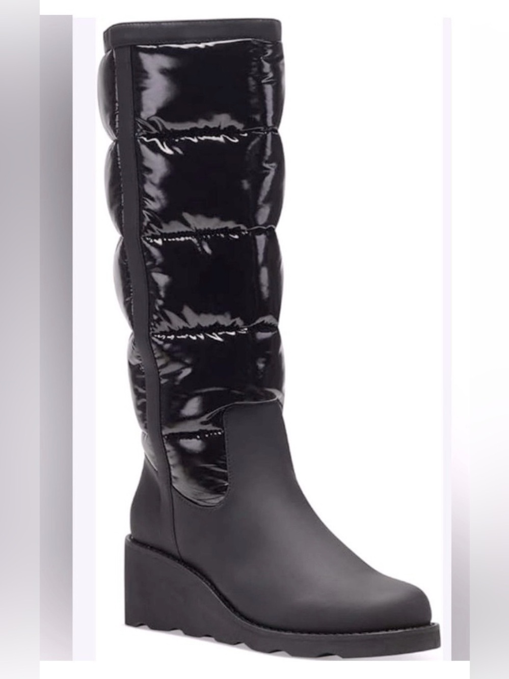 NIB INC International
Concepts| Hiliah Shiny Patent Puffer Wedge Boots size 10